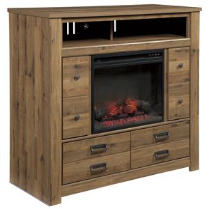 Signature Design by Ashley Cinrey Media Chest with Fireplace Insert